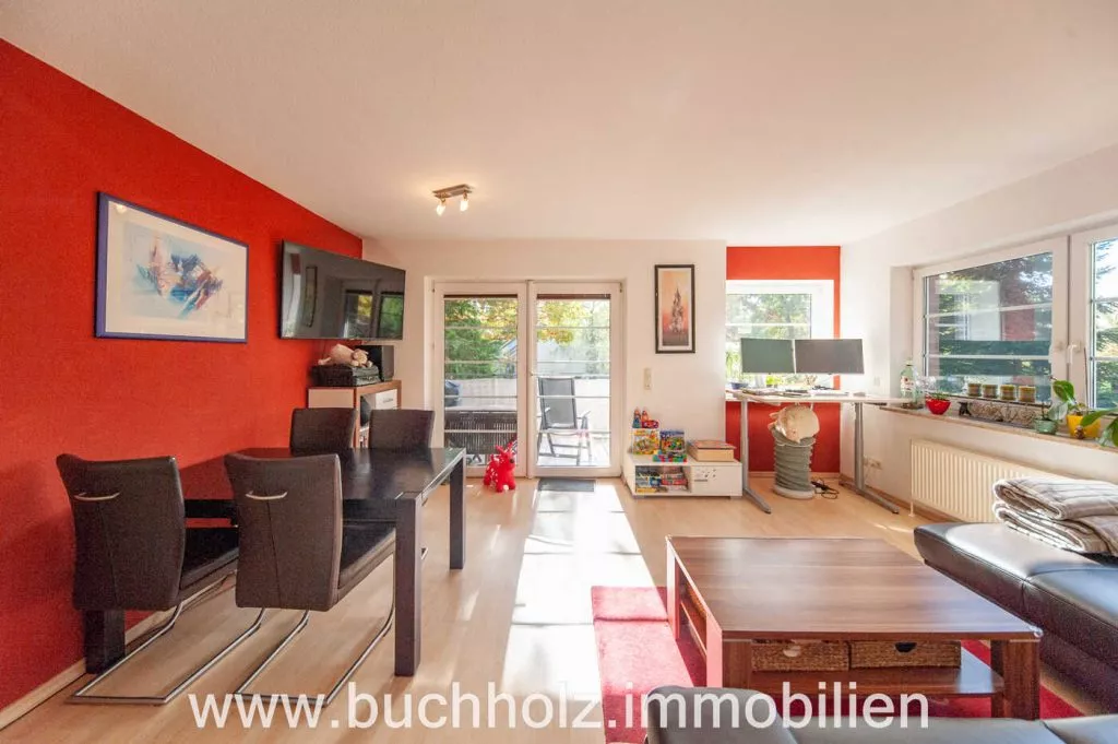 Immobilienangebot - Buchholz - Alle - Buchholz - Maisonettewohnung mit Blick ins Grüne, 2 Pkw-Stellplätze, 2 Balkone und eine Terrasse