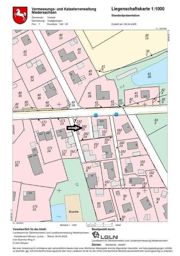 Immobilienangebot - Tostedt / Todtglüsingen - Grundstücke - Todtglüsingen-ca. 511 m² Grundstück, Baulücke für Wohnbebauung,
Landleben pur